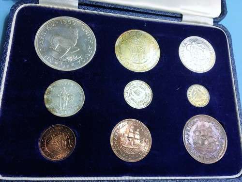 ### 1959 SA SHORT PROOF SET SA MINTAGE 560  ONLY !! - ORIGINAL BOX !!