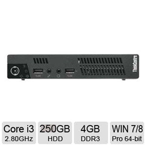 Lenovo ThinkCentre M72e Tiny Desktop (3267-B69) Intel Core i3-3220T @ 2.80GHz, 4GB Ram, 250GB HDD