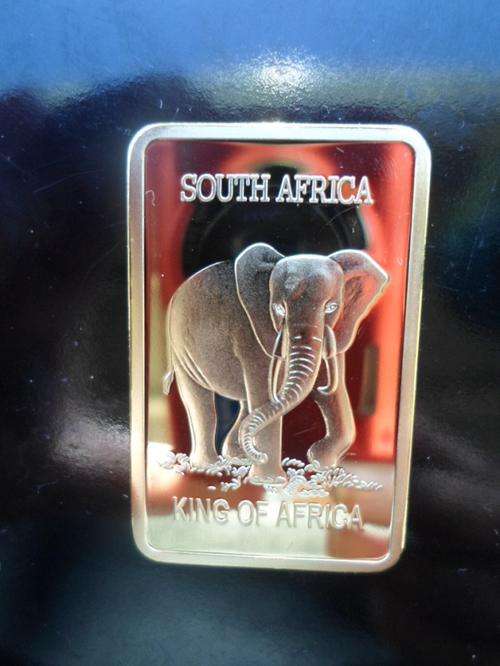 STUNNING SA ELEPHANT KING OF AFRICA FINE GOLD CLAD - SEE PICS!!!
