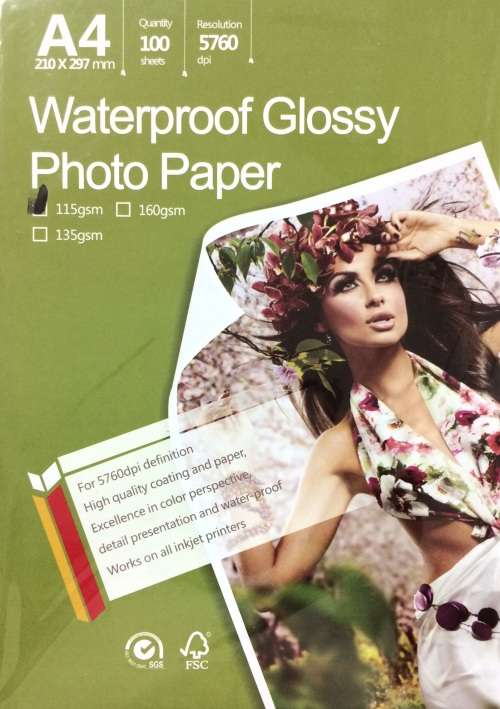 A4 GLOSSY PHOTO PAPER 115GSM 100s