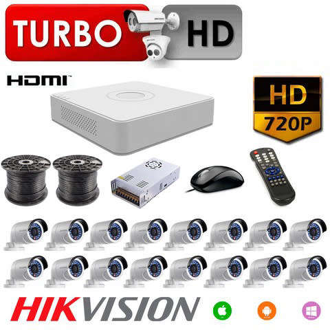 HIKVISION TURBO HD 720P - 16CH DVR AND 16 CAMERA DIY KIT