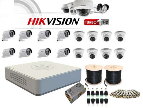 HIKVISION TURBO HD 720P - 16CH DVR AND 16 CAMERA DIY KIT