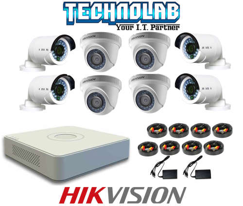 HIKVISION 8CH DVR AND 8 CAMERA DIY KIT - 720p