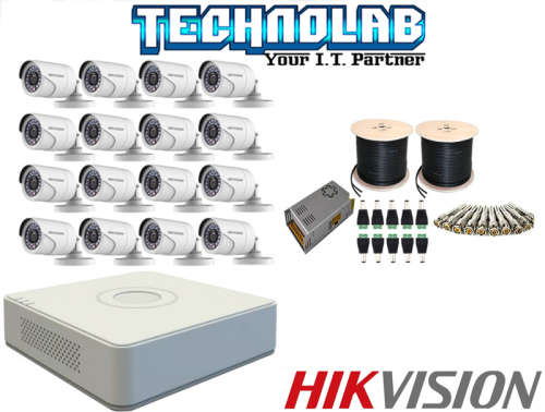 HIKVISION 16CH DVR AND 16 CAMERA KIT