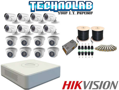 HIKVISION 16CH DVR AND 16 CAMERA KIT