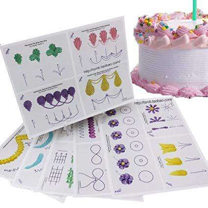 Piping Icing LAMINATED Guides (13pc double sided)