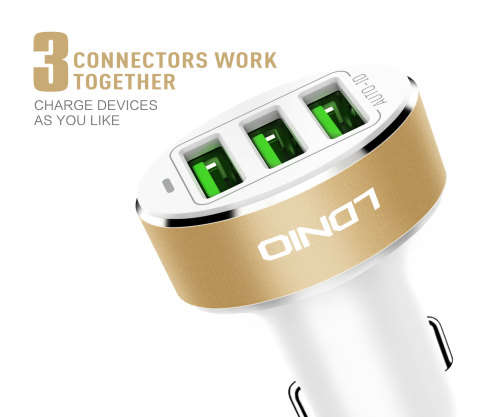 LDNIO Auto ID 3 USB Port Car Charger