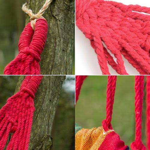 Portable Cotton Rope Outdoor Swing Fabric Camping Hanging Hammock Canvas