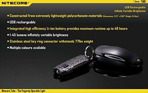 Nitecore TUBE (clear) 45 lumen USB rechargeable LED keychain light