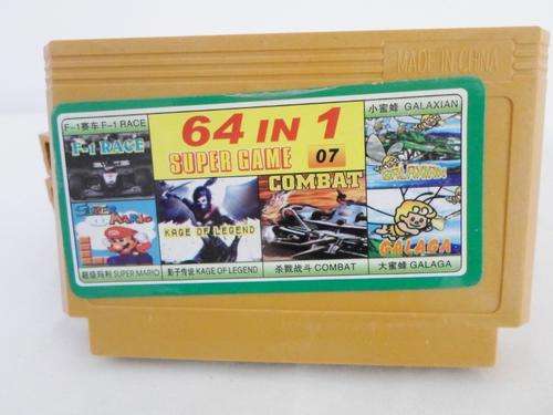 "Brand New"Classic 8 Bit 64 in 1 TV Game Cartridge - Super Mario, F1 Race & More !