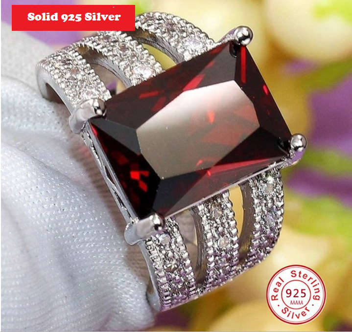 **Brand New**Solid 925 Sterling Silver, AAA Red Ruby Stone ~ CraZe R1 Auction !
