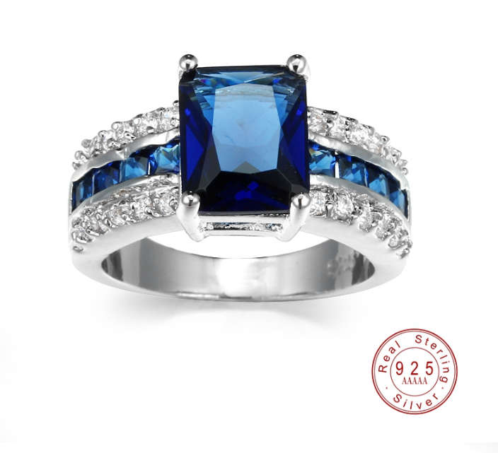 **Brand New** Solid 925 Sterling Silver, AAA Sapphire Stone ~ CraZe R1 Auction !