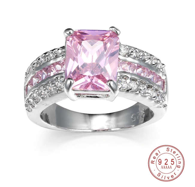 **Brand New** Solid 925 Sterling Silver, AAA Morganite ~ CraZe R1 Auction !