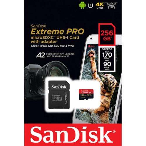 **New** Original Sandisk Extreme Pro 256GB SD Card | 4KUHD | Speed - 170MBs | U3 | A2 | V30 -