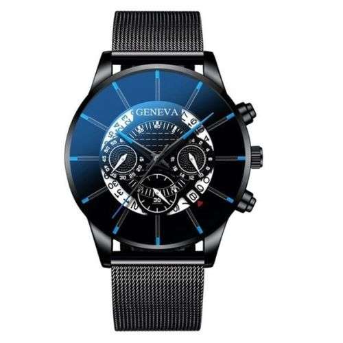 **New** Geneva Sylish Mens Business Watch, Large Dial, Alloy Mesh Strap 6 Colours ~ CrAze Auction !