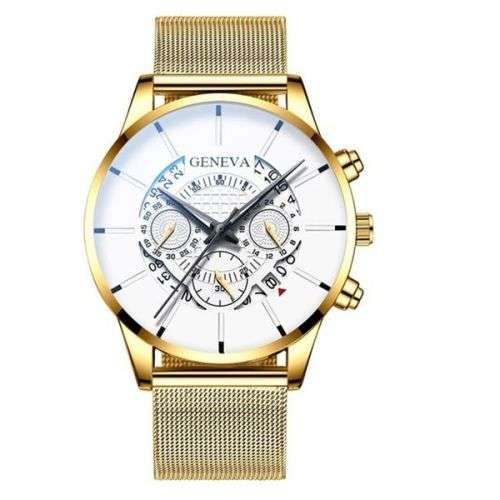 **New** Geneva Sylish Mens Business Watch, Large Dial, Alloy Mesh Strap 6 Colours ~ CrAze Auction !