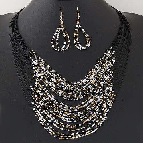 Crusader Beads Stylish Necklace and Earring Set - 4 Colours - CrAze Auction !