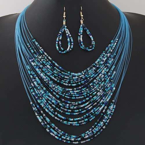 Crusader Beads Stylish Necklace and Earring Set - 4 Colours - CrAze Auction !