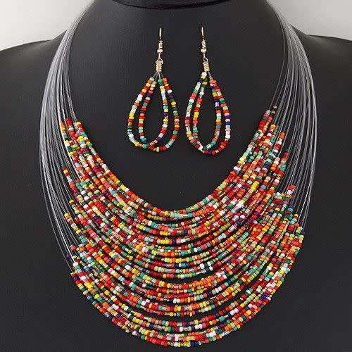 Crusader Beads Stylish Necklace and Earring Set - 4 Colours - CrAze Auction !