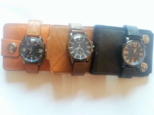 **New** Stylish 2Pc Faux Leather Wallet and Watch Set ~ CraZe Auction !