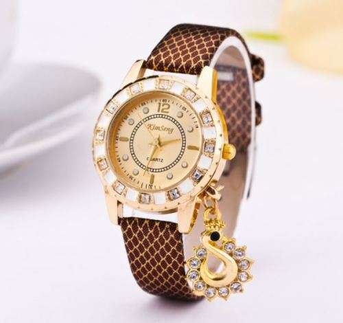 **New** Stunning Droplet Diamond Inlay Leather Strap Watch ~ 4 Colours | CraZe Auction !