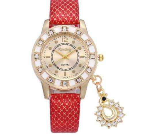 **New** Stunning Droplet Diamond Inlay Leather Strap Watch ~ 4 Colours | CraZe Auction !