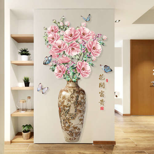 **Hot**Flower Bouquet Vase Butterflies PVC 3D Wall Sticker ~ Lowest Price !