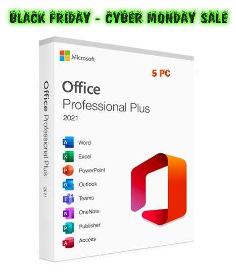 **Black Friday Special** Microsoft Office 2021 Professional Plus 5Pc ~ Key and Download