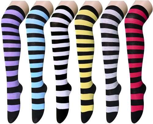 **Sale Now On**Pack of 3 - Knee High Striped Ladies Socks | Various Colours ~