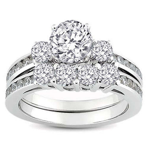 2.00 CT REAL ROUND DIAMOND ENGAGEMENT RING SET