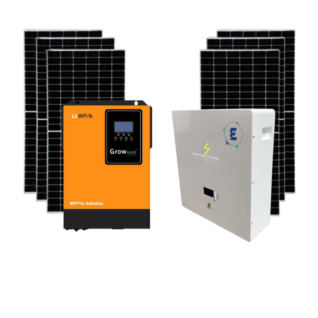 5.5kW Growtech Inverter| 5.43kWh Banqo E-Series Lithium Battery | 6 x 480W Jinko Solar Panels