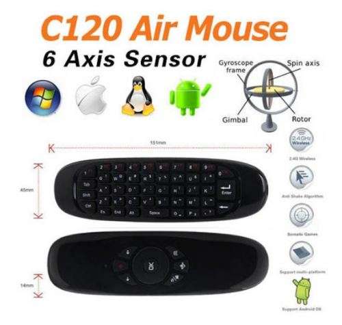 C120 2.4GHz Air Mouse with Keyboard, Gyroscope & Somatic Gaming Functionality