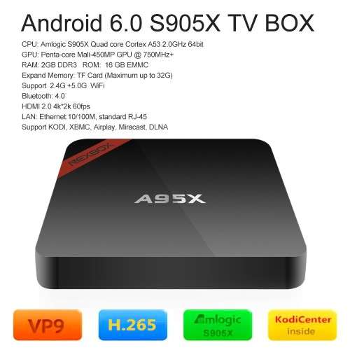 NEXBOX A95X - Smart TV Box Quad core Amlogic S905X 2G+16G (Local stock)