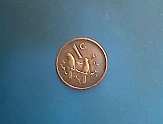 RARE!!!BRONZE ONE CENT "1965E"...EXTRA FINE