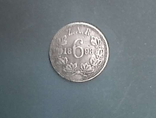VERY FINE SIXPENCE "1893" SILVER KRUGER SERIES...