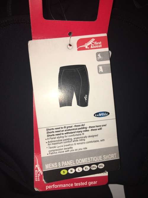 8 panel first ascend cycle shorts (S) BLACK