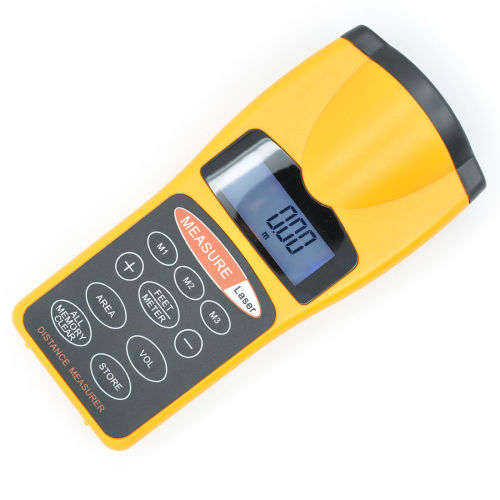 Digital LCD Backlight Ultrasonic Distance Measure Tape Measure Laser Rangefinder