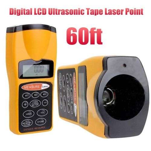Digital LCD Backlight Ultrasonic Distance Measure Tape Measure Laser Rangefinder