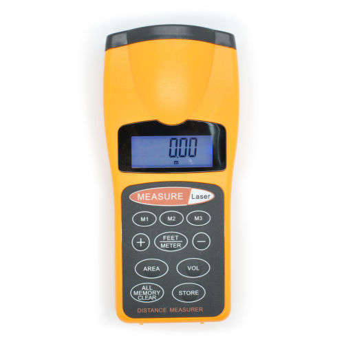 Digital LCD Backlight Ultrasonic Distance Measure Tape Measure Laser Rangefinder