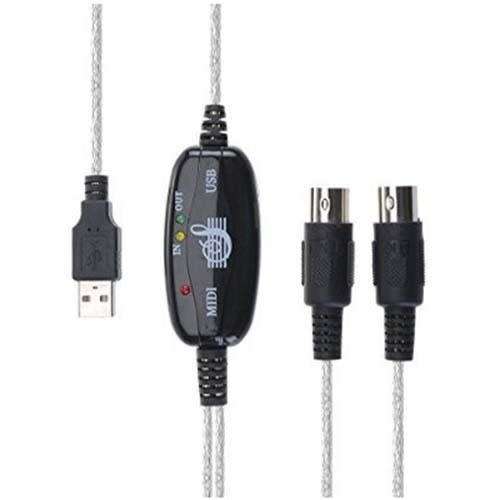 USB TO MIDI IN-OUT MIDI Interface Cable Converter PC to Music Keyboard Adapter Cord