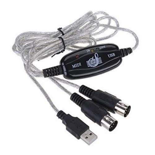 USB TO MIDI IN-OUT MIDI Interface Cable Converter PC to Music Keyboard Adapter Cord