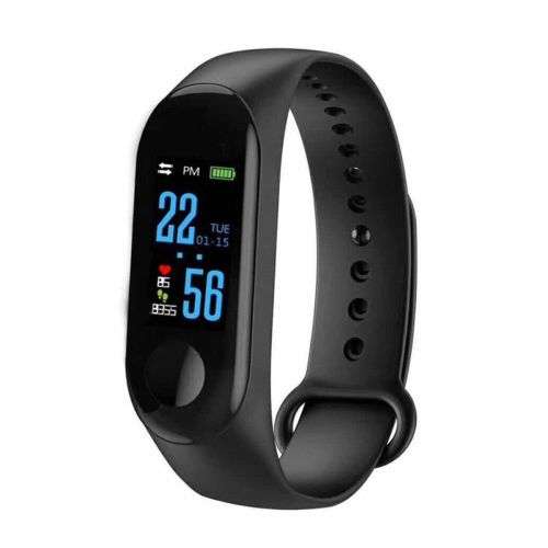 Smart Band Watch Bracelet Wristband Fitness Tracker Blood Pressure Heart Rate M3 (BLACK)