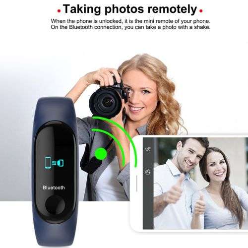 Smart Band Watch Bracelet Wristband Fitness Tracker Blood Pressure Heart Rate M3 (BLACK)