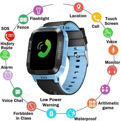 Kids Safe GPS Tracker SOS Call GSM Smart Watch Phone For Android IOS Anti-lost (PINK)