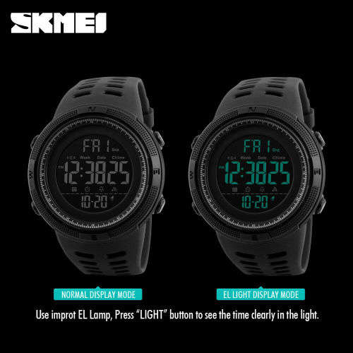 SKMEI (BLACK) Men's Multifunction Sport Watch Date Week Digital Wristwatch