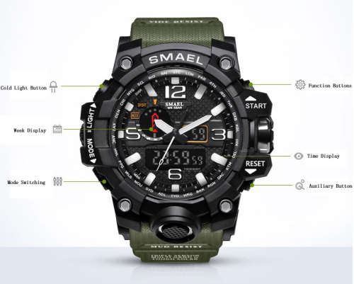 SMAEL Multi-function Digital Quartz Sport Wristwatch