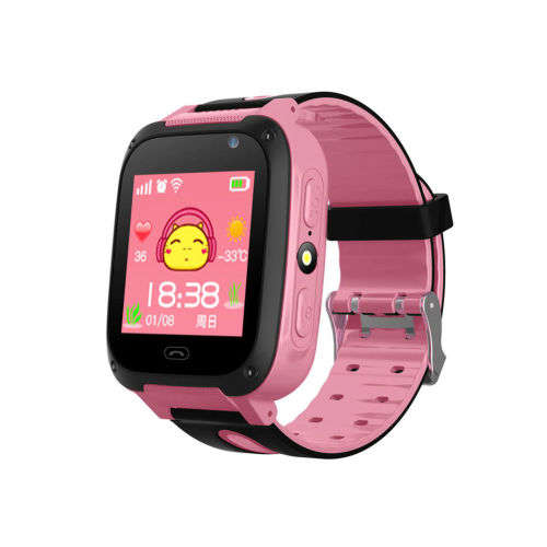 Kids Safe GPS Tracker Anti-lost SOS Call GSM Smart Watch Phone For Android IOS Blue