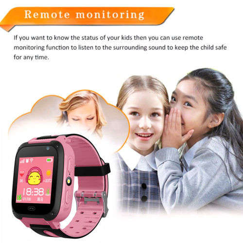 Kids Safe GPS Tracker Anti-lost SOS Call GSM Smart Watch Phone For Android IOS Blue