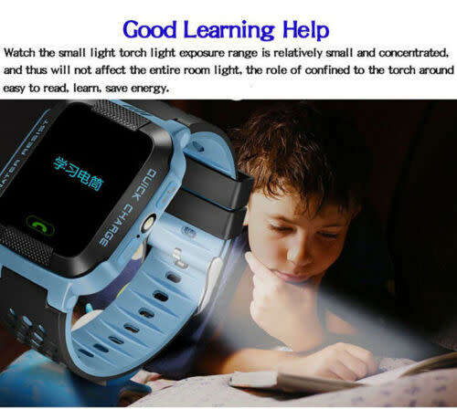 Kids Safe GPS Tracker Anti-lost SOS Call GSM Smart Watch Phone For Android IOS Blue