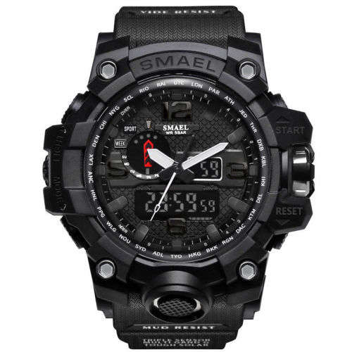 SMAEL Multi-function Digital Quartz Sport Wristwatch (BLACK)